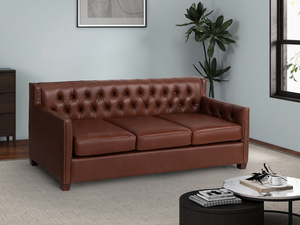 Javier Transitional Sofa With Removable Seat Cushions   Contemporary   Sofas   by Karat Home  Houzz