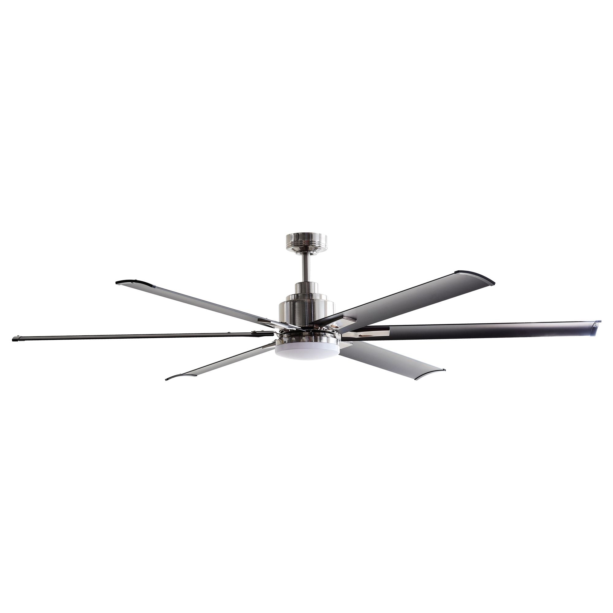 Ceiling Fan Lights Parrot Uncle 72 Inch Industrial Ceiling Fan with Remote Control Chrome Chandelier Ceiling Fan with LED Lights， 6 Reversible Blades