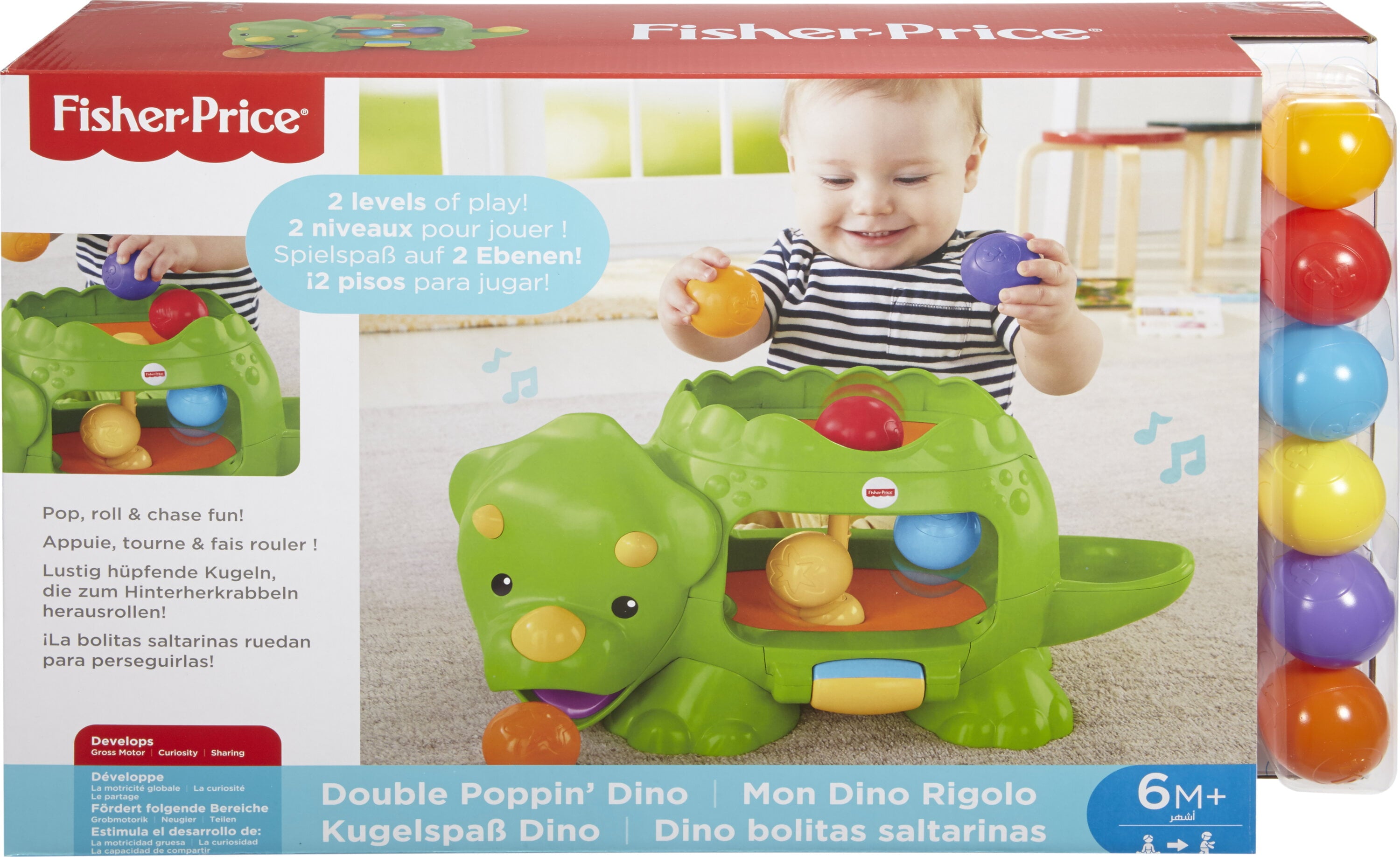 Fisher-Price Double Poppin' Dino with Silly Sounds and Music