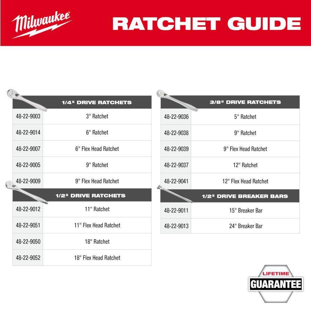 MW 38 in. Drive 12 in. Flex Head Ratchet 48-22-9041