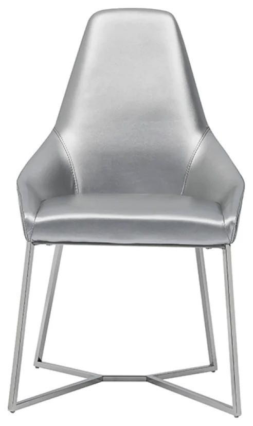 Keziah Modern Pearl Gray Leatherette Dining Chair  Set of 2   Contemporary   Dining Chairs   by Virgil Stanis Design  Houzz