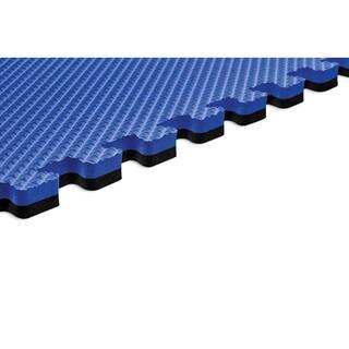 Norsk BlackBlue 24 in. x 24 in. x 0.79 in. Foam Interlocking Reversible Floor Mat (4-Pack) 240179