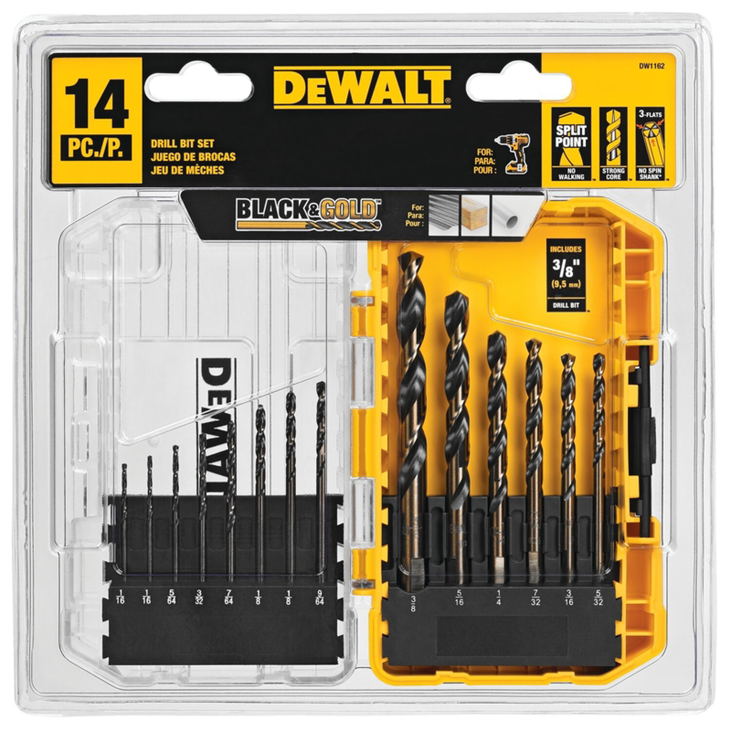 DW Black Oxide Drill Bit Set 14 pc