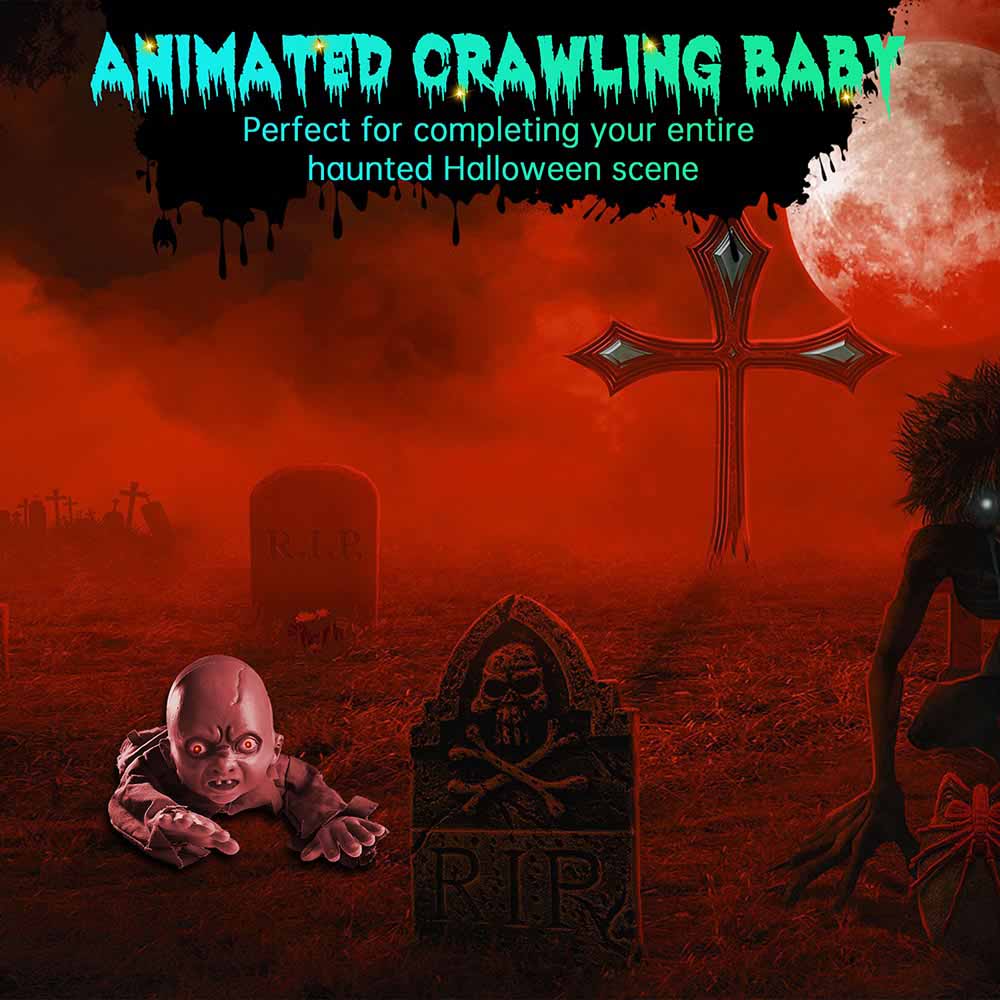 Yescom Animated Crawling Baby Zombie Halloween Decoration Prop