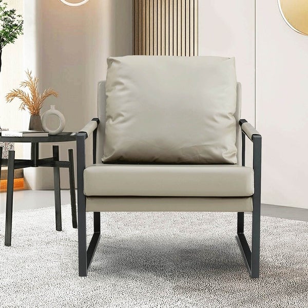 Accent Arm Chair with Metal Frame Extra-Thick Padded Backrest and Seat Cushion Sofa Chairs for Living Room