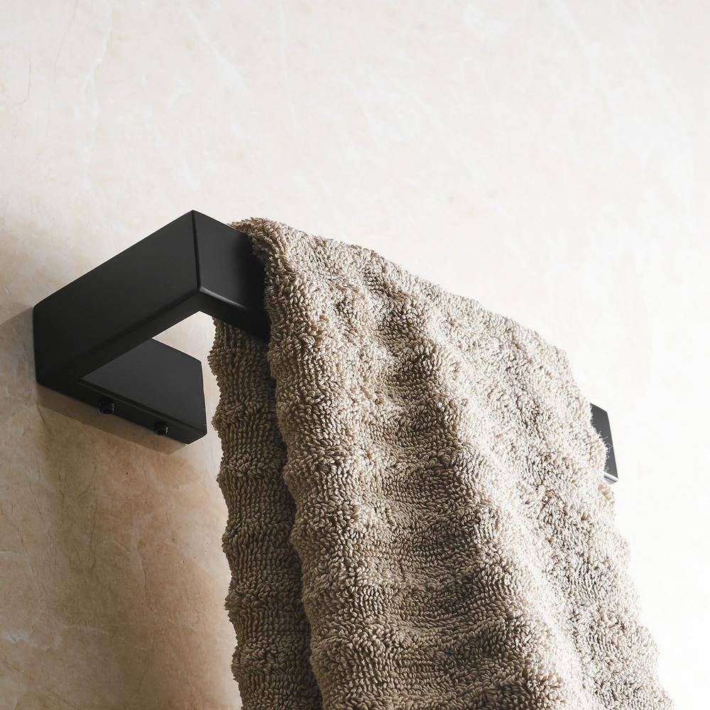 matrix decor 8.26 in. Wall Mounted Towel Bar in Black MDALG12403B1