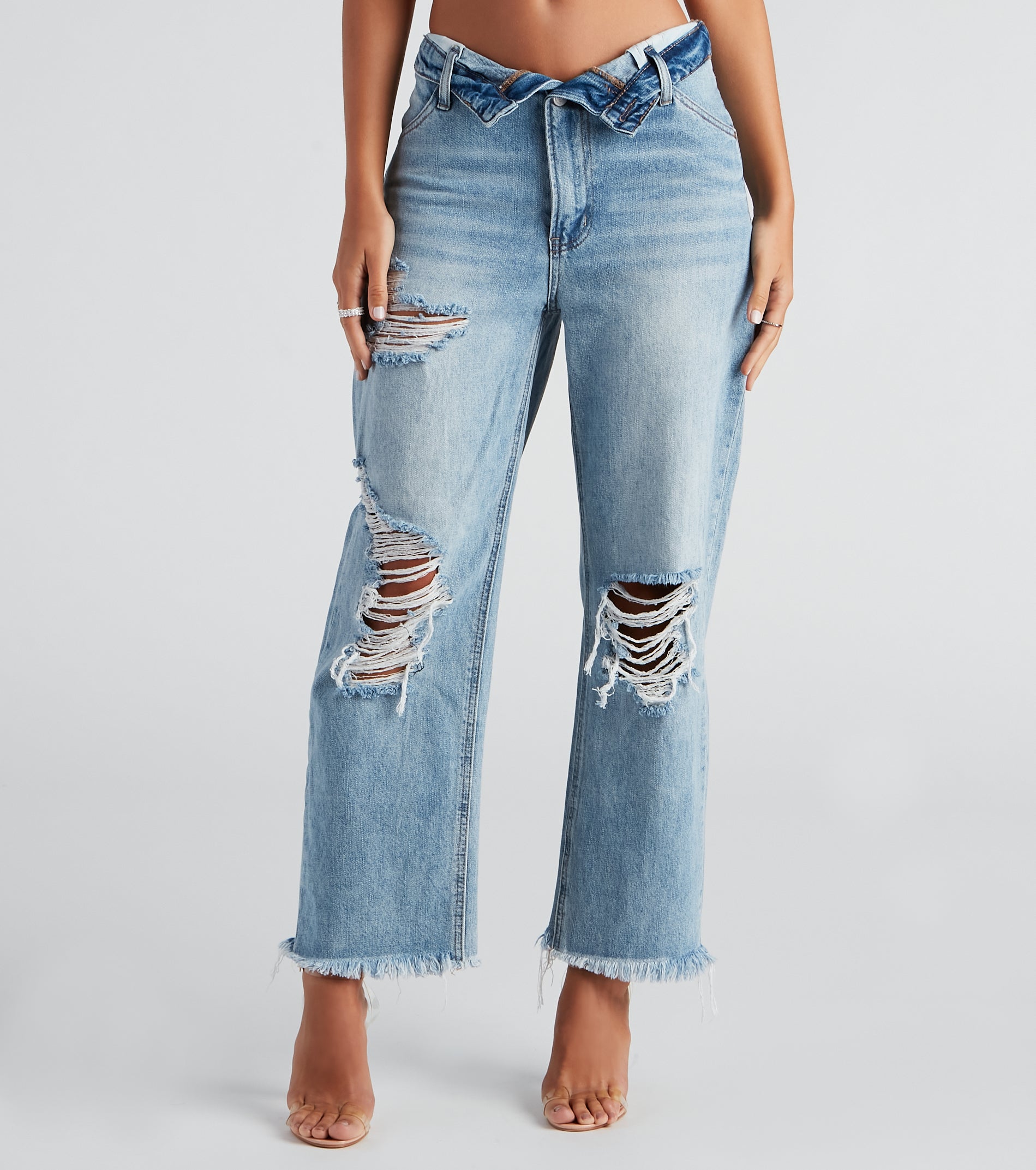 Flip The Switch Low-Rise Straight Leg Denim Jeans