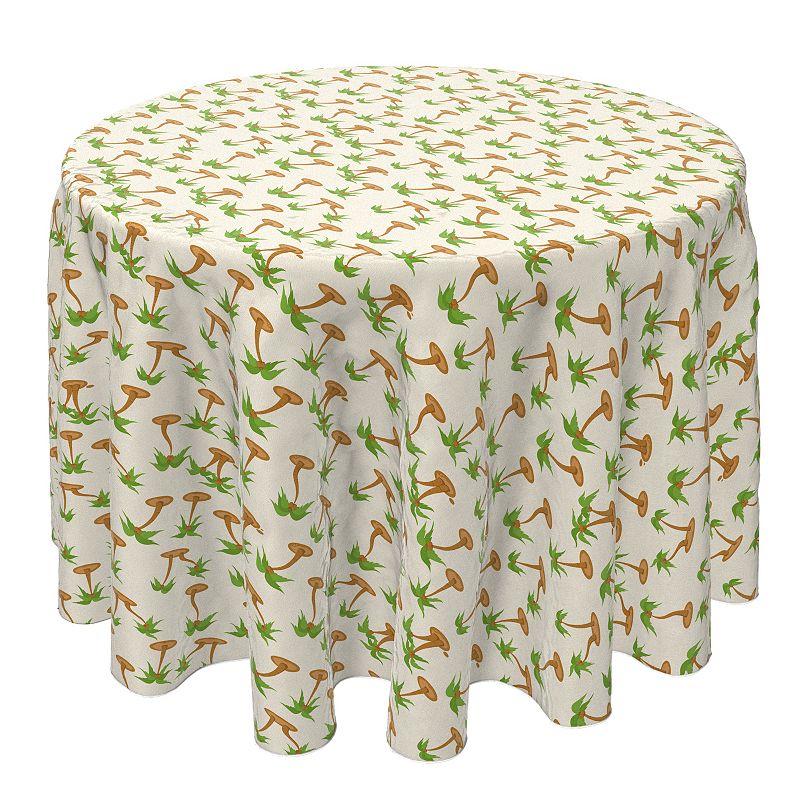 Round Tablecloth， 100% Cotton， 60 Round， Coconut Palms