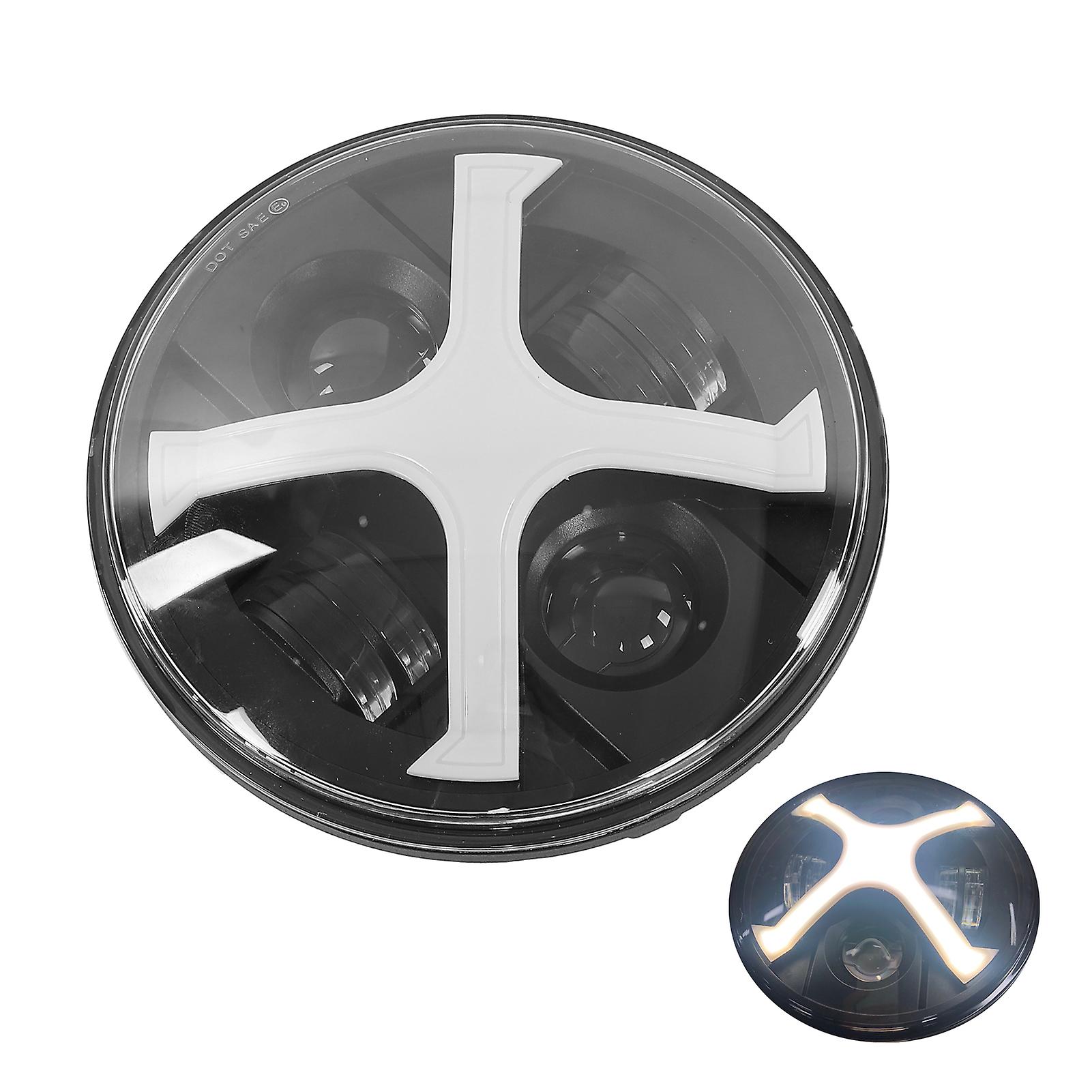 6.5in Motorcycle Led Headlight Lamp Angel Eyes X Shaped Replacement For Convertible Cvo Flstse 20102012