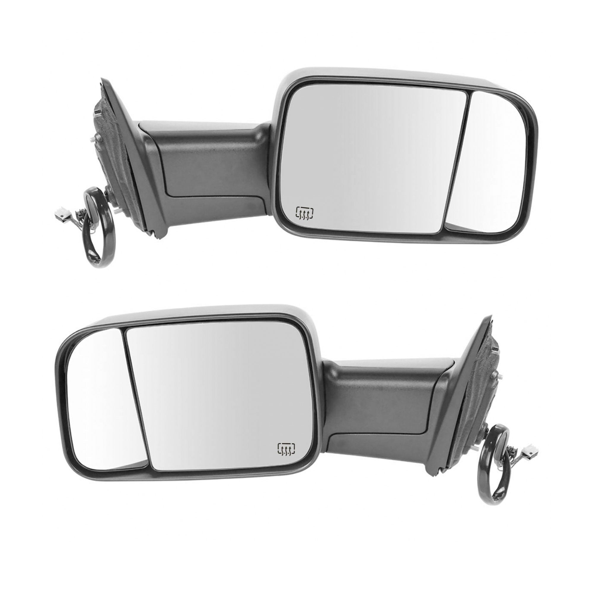 Pair Towing Power Heated Signal Puddle Light Side View Mirror for Left (Driver Side) LH and Right Side (Passenger Side) RH For 2013 2014 2015 2016 2017 Ram 1500 2500 3500 Manual Towing Rearview Mirror