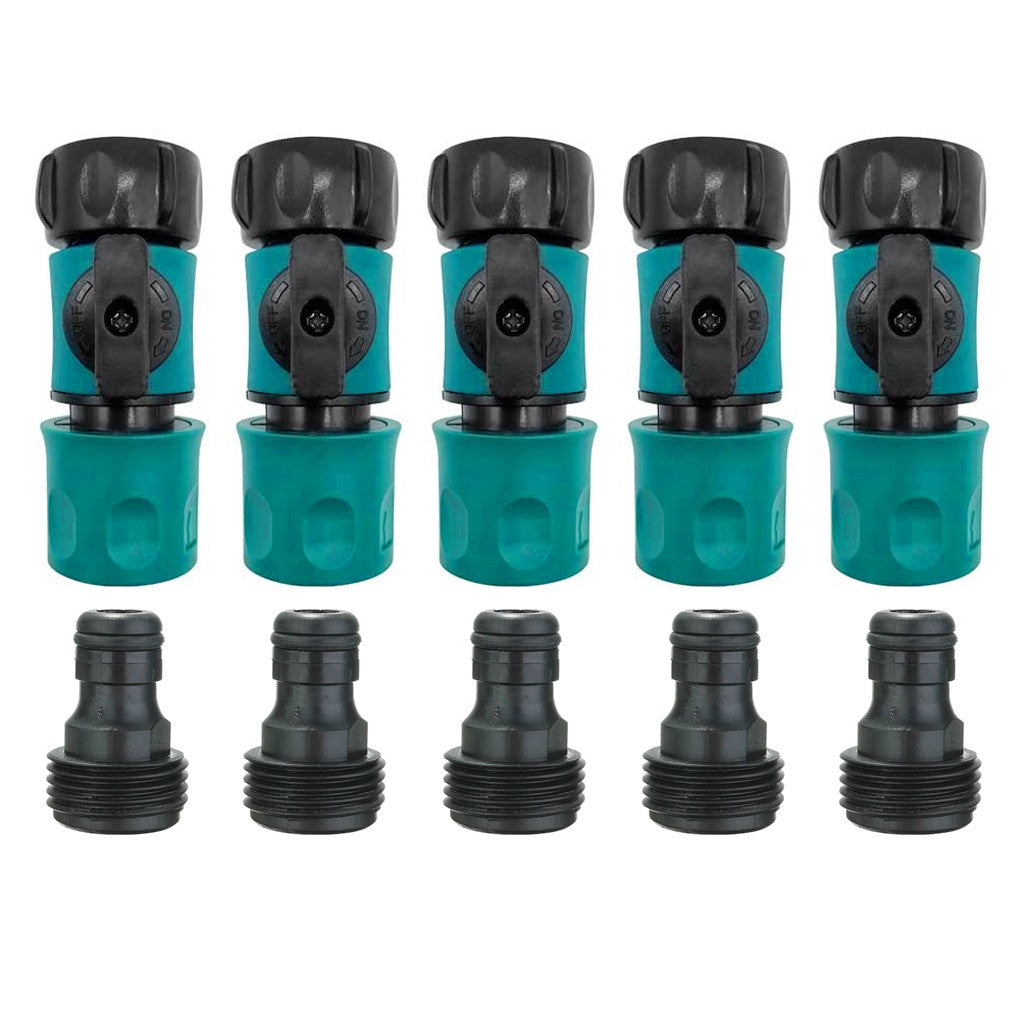 Hxroolrp Plastic Garden Hose Quick Connect Adapters With Shutoff Valve Male And Female