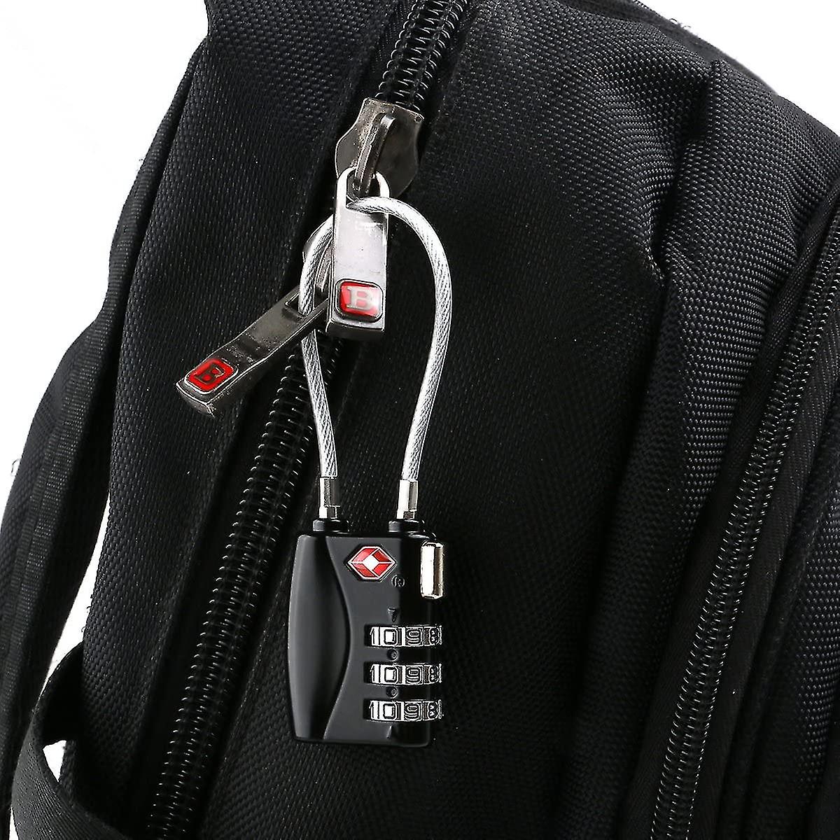 Travel Security Cable Luggage Combination Lock 3 Digit Password Lock Padlock 4