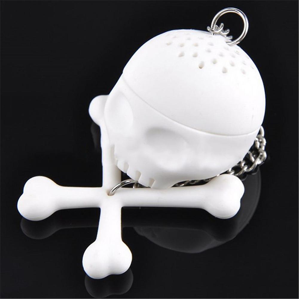 Product Halloween Gift Spoof Skull Head Silicone Tea Strainer Stainless Steel Tea Bag Skull Tea Strainer Silicone Tea Brewer