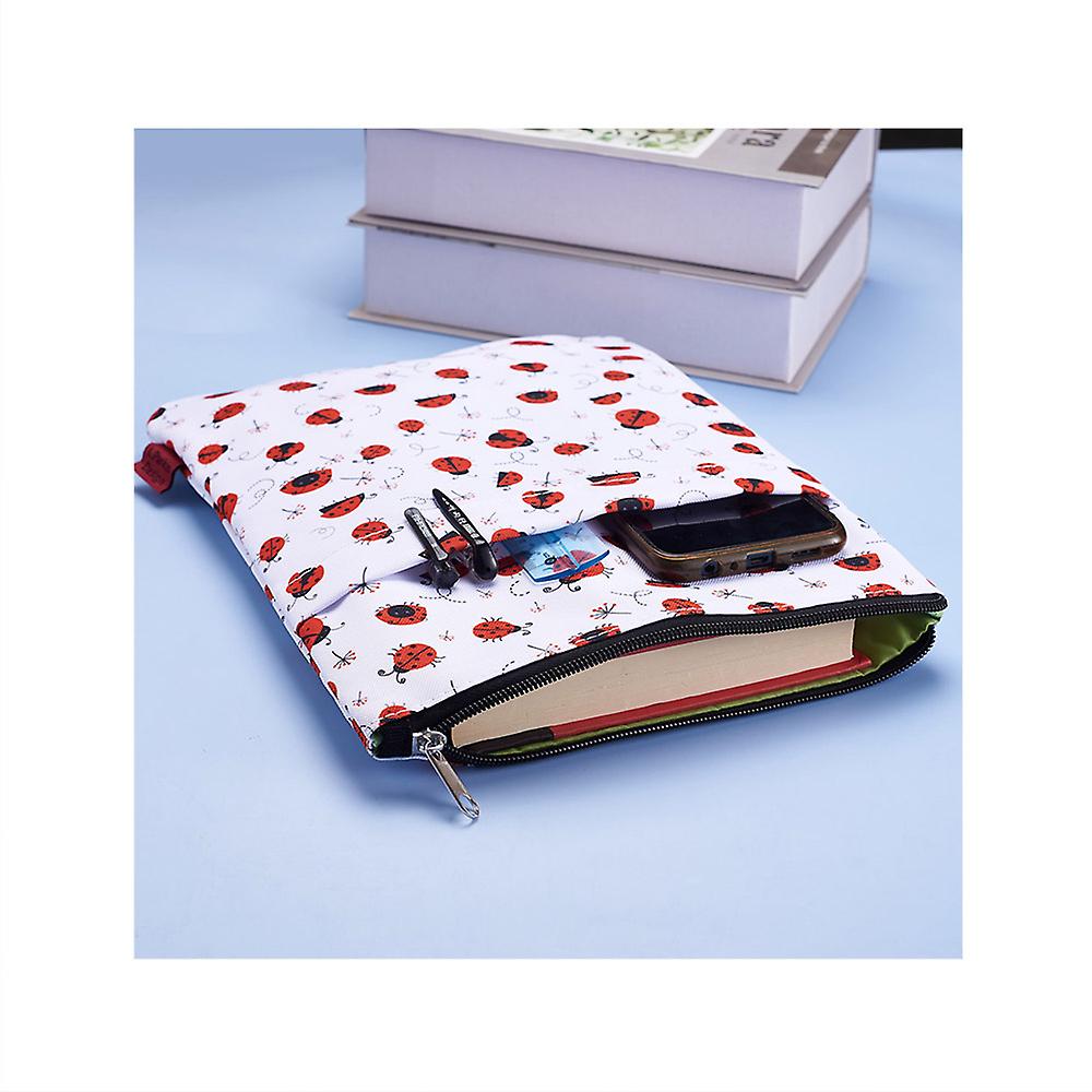 Ladybug Book Sleeve With Zipper ， Book Covers For Paperbacks