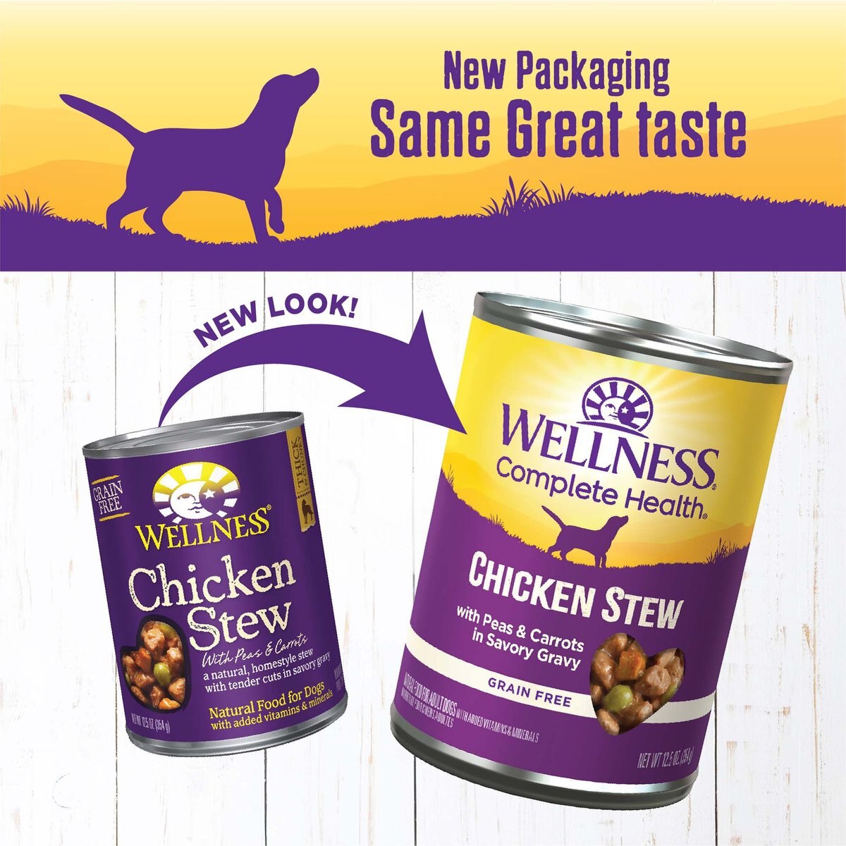 Wellness Chicken Stew with Peas and Carrots Grain-Free Canned Dog Food