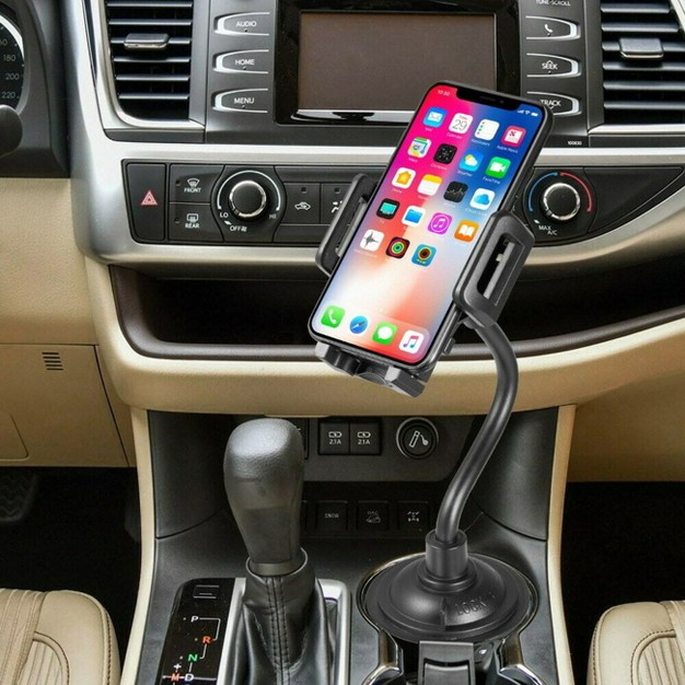 Durable Universal Car Cup Holder Mount Accessories 360 Adjustable For Mobile Phones Or Gps In Black