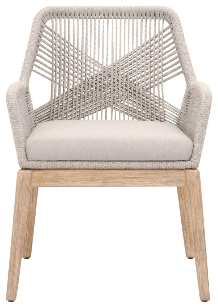 Essentials For Living Woven Loom Arm Chair in Two tone   Set of 2   Beach Style   Dining Chairs   by Unlimited Furniture Group  Houzz