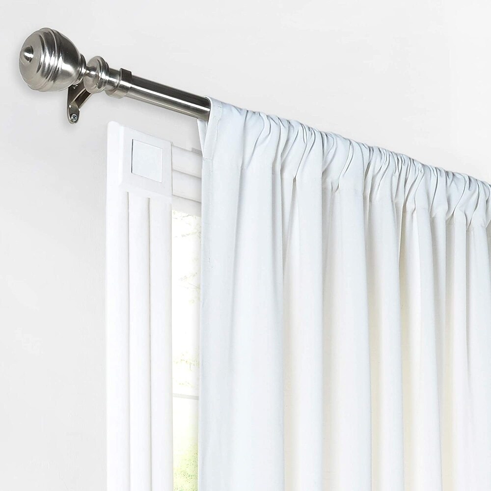 Deco Window 1 Inch Adjustable Curtain Rod for Windows   Doors Curtains with Oval Finials   Brackets Set