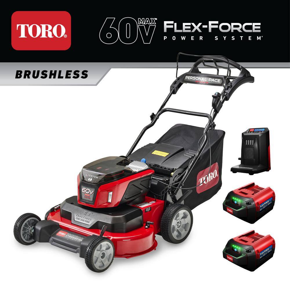 Toro 30 in. eTimeMaster 60V MAX Personal Pace Auto-Drive Self-Propelled Cordless Lawn Mower with 2 x 10.0Ah Batteries 21491