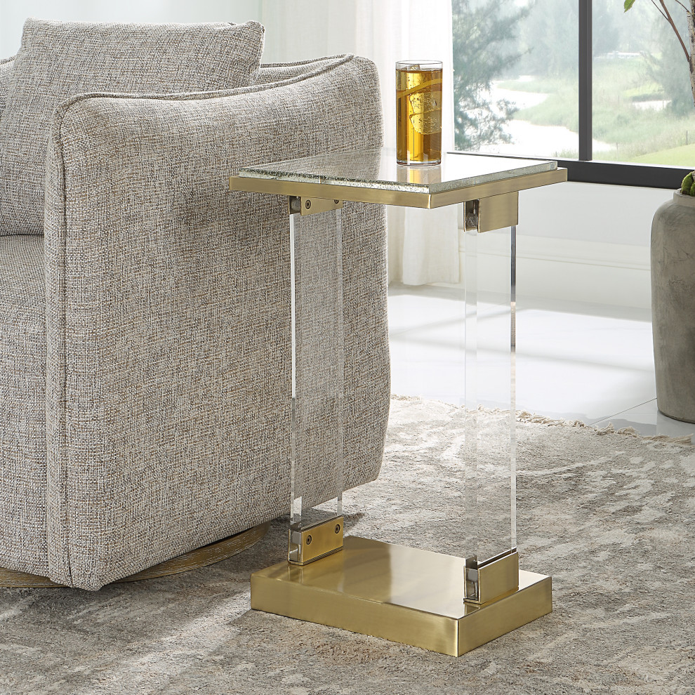 Uttermost Muse Seeded Glass Accent table   Contemporary   Side Tables And End Tables   by Modern Furniture LLC  Houzz