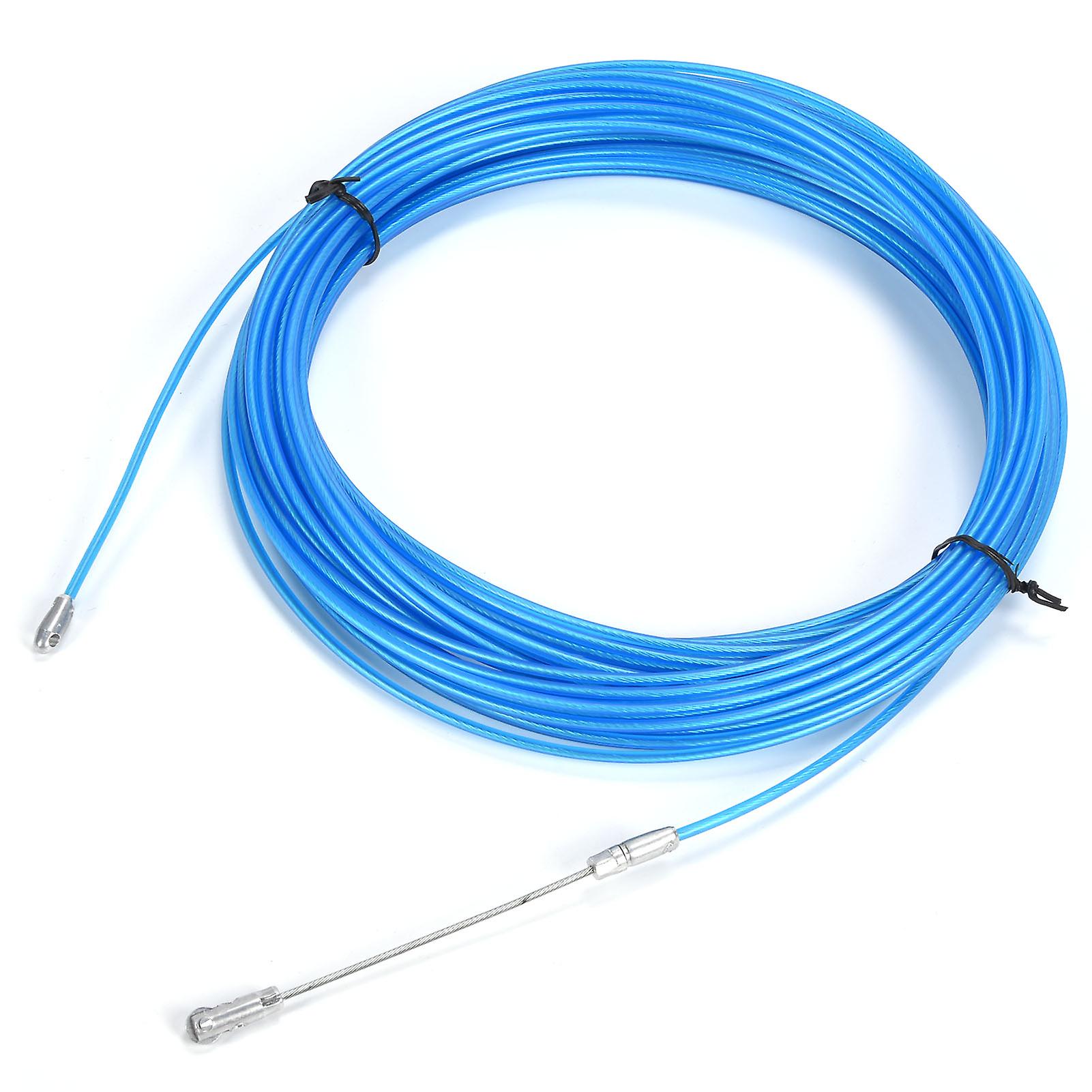 Steel Wire Cable Multifunctional Anti Oxidation Plastic Coated Rope For Hoist Lifting Traction Blue Color(30m 98.4ft )