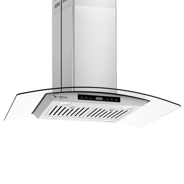 36 in. Kitchen 400 CFM Island Range Hood - Ducted Exhaust Kitchen Vent - 36