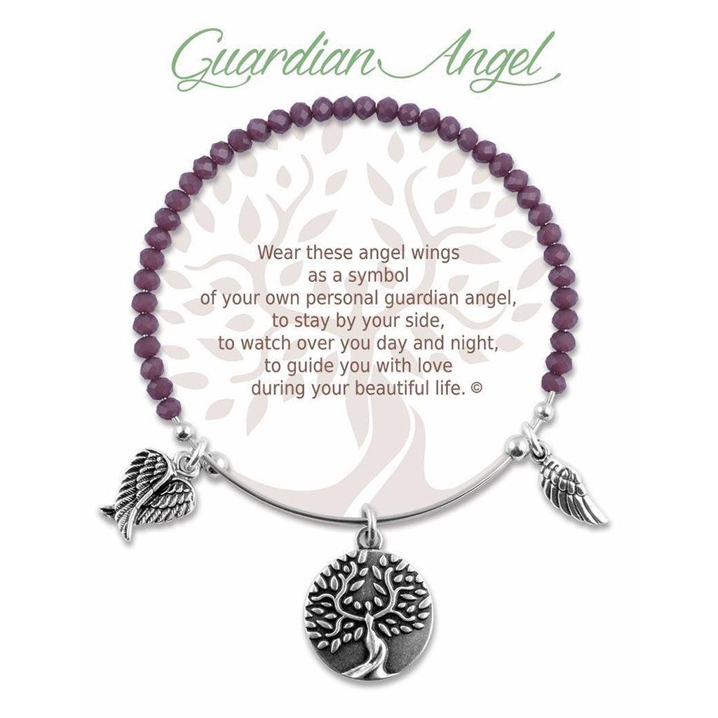 Earth Angel  Guardian Angel Radiant Purple Stone Bracelet