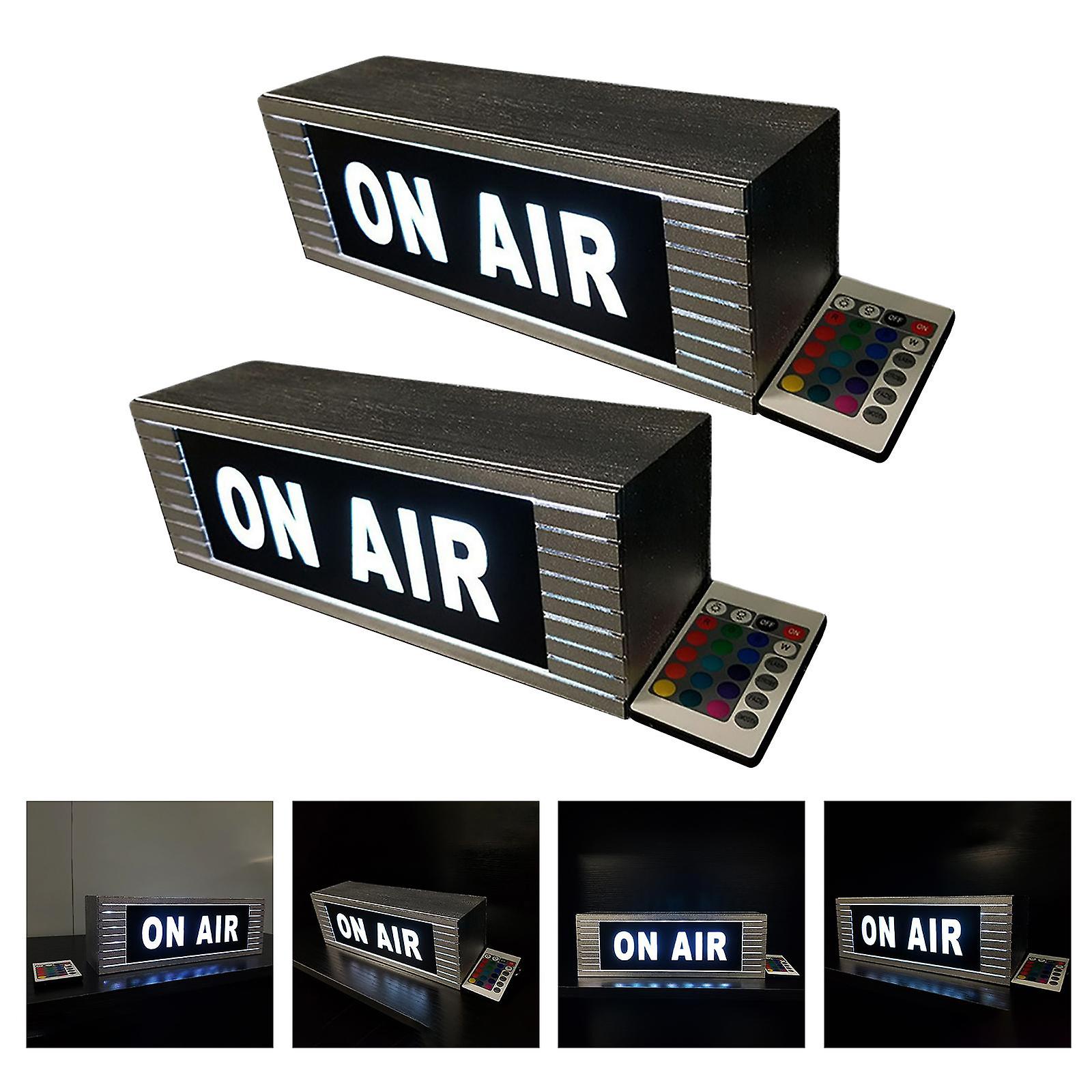 2x On Air Studio Led Light Illuminated Sign Many Lighting Modes，remote Control For Recording Radio Bar Pub Home Decoration