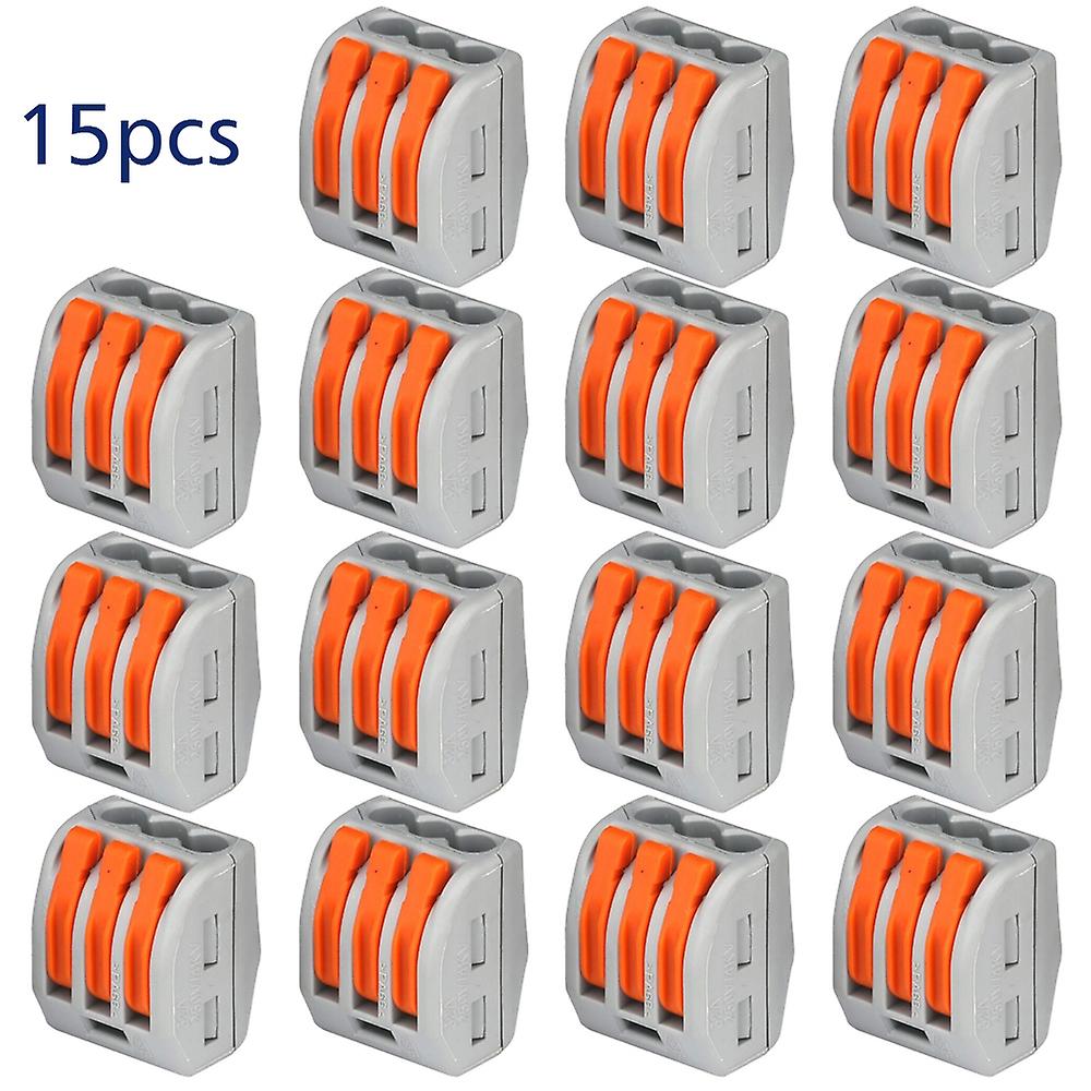 15pcs Flame Retardant Cable Connector Wire Universal Connectors Quick Terminals No.227365