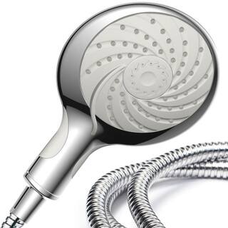 5-Spray 6 in. Single Wall Mount Handheld Rain Shower Head in chrome 21692