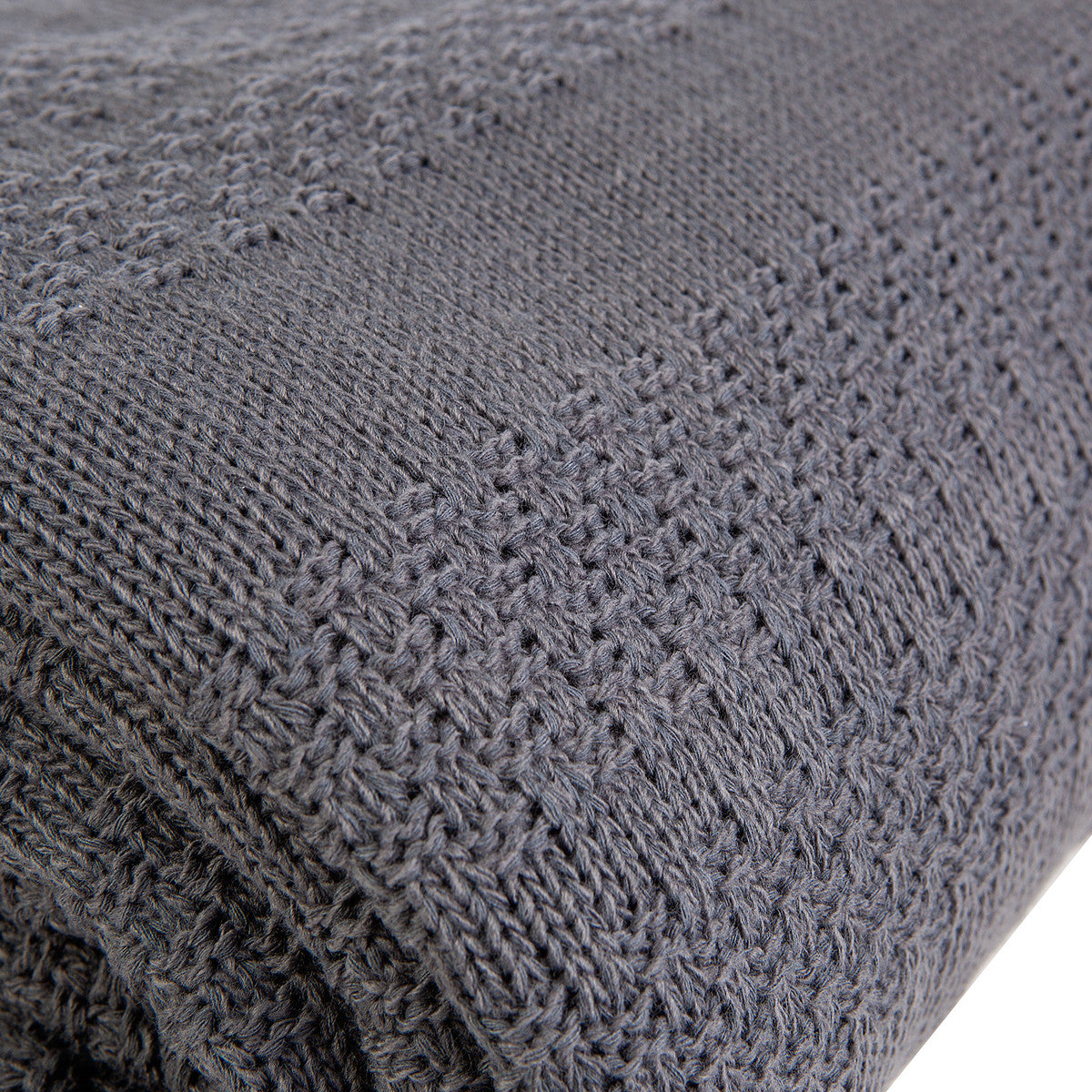 Karaca Home Charm Bold Anthracite Double Knit Blanket[ Antrasit Battaniye] 200.17.01.0269