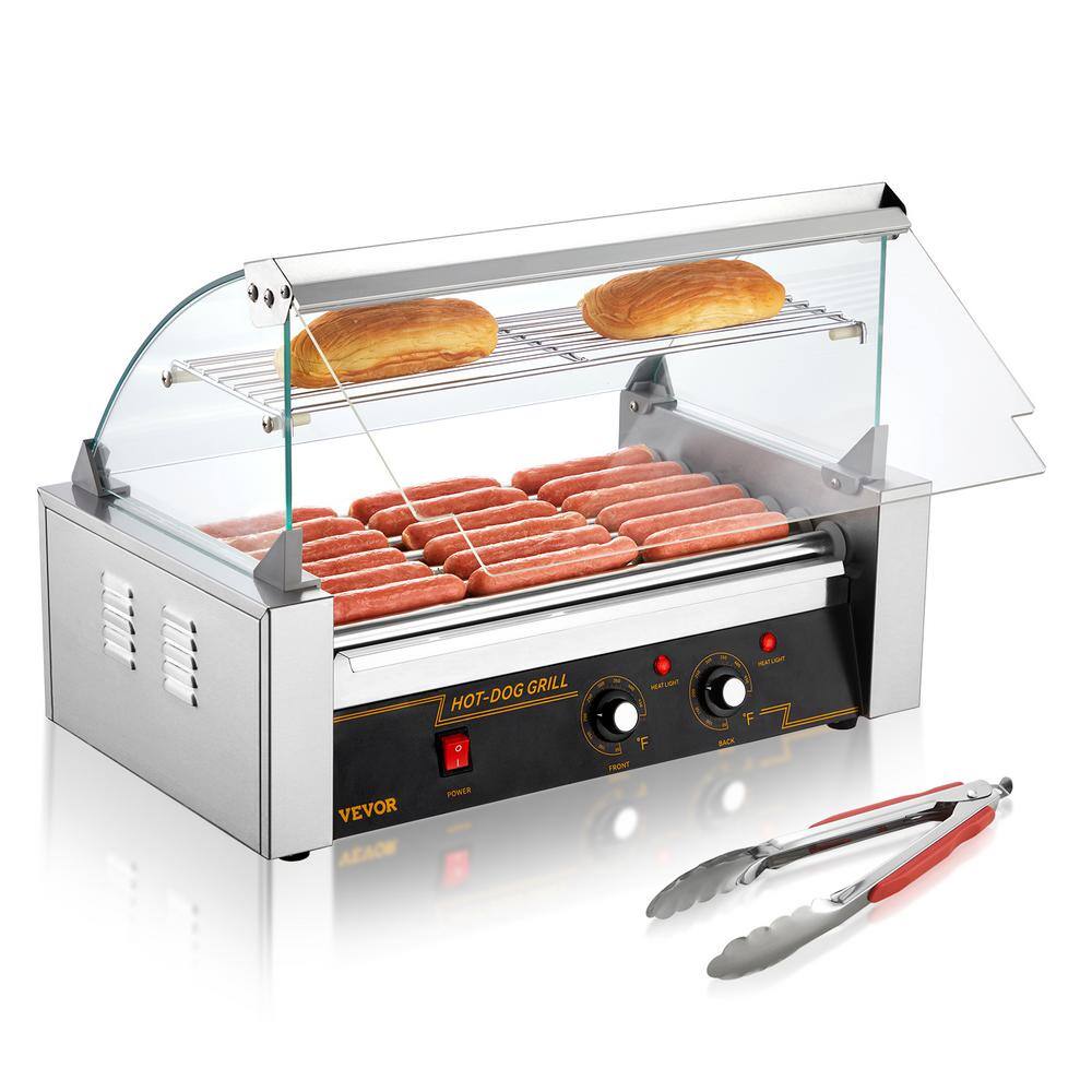 VEVOR Hot Dog Roller 7 Rollers 18 Hot Dogs Capacity Stainless Sausage Grill Cooker Machine ETL Certified GDSKCJG71400WJJY2V1