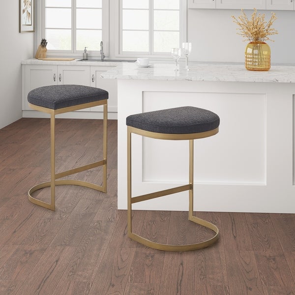 Madison Park Marc Charcoal/ Antique Gold Counter Stool