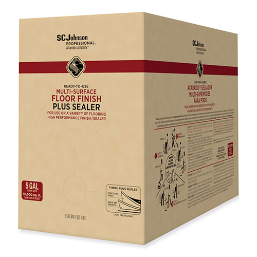 SC Johnson Professionalandreg; Ready-To-Use Multi-Surface Floor Finish Plus Sealer | Light Fresh Scent， 5 gal Bag-in-Box | SJN680074