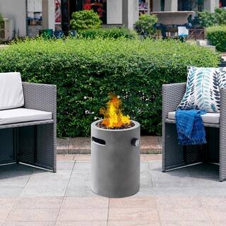 Clihome Outdoor Gray 10 in. Round Auto-Ignition Propane Gas Fire Pit CL-FP04-A