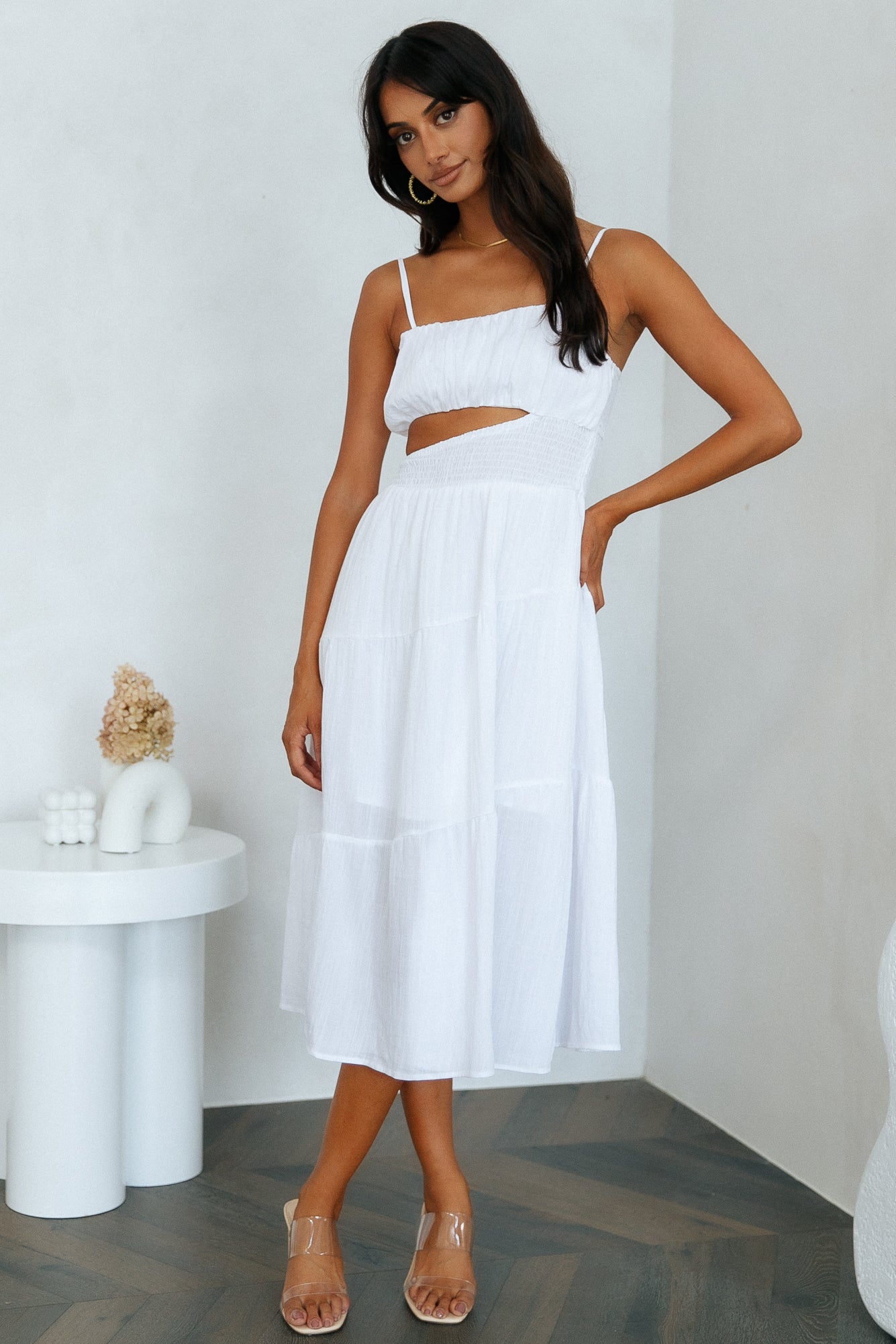 So Ready Midi Dress White