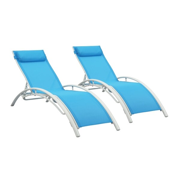 2-Piece Aluminum Outdoor Chaise Lounge