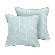 Sorra Home Outdoor/Indoor Corded Pillow Set of Two - 22 x 22