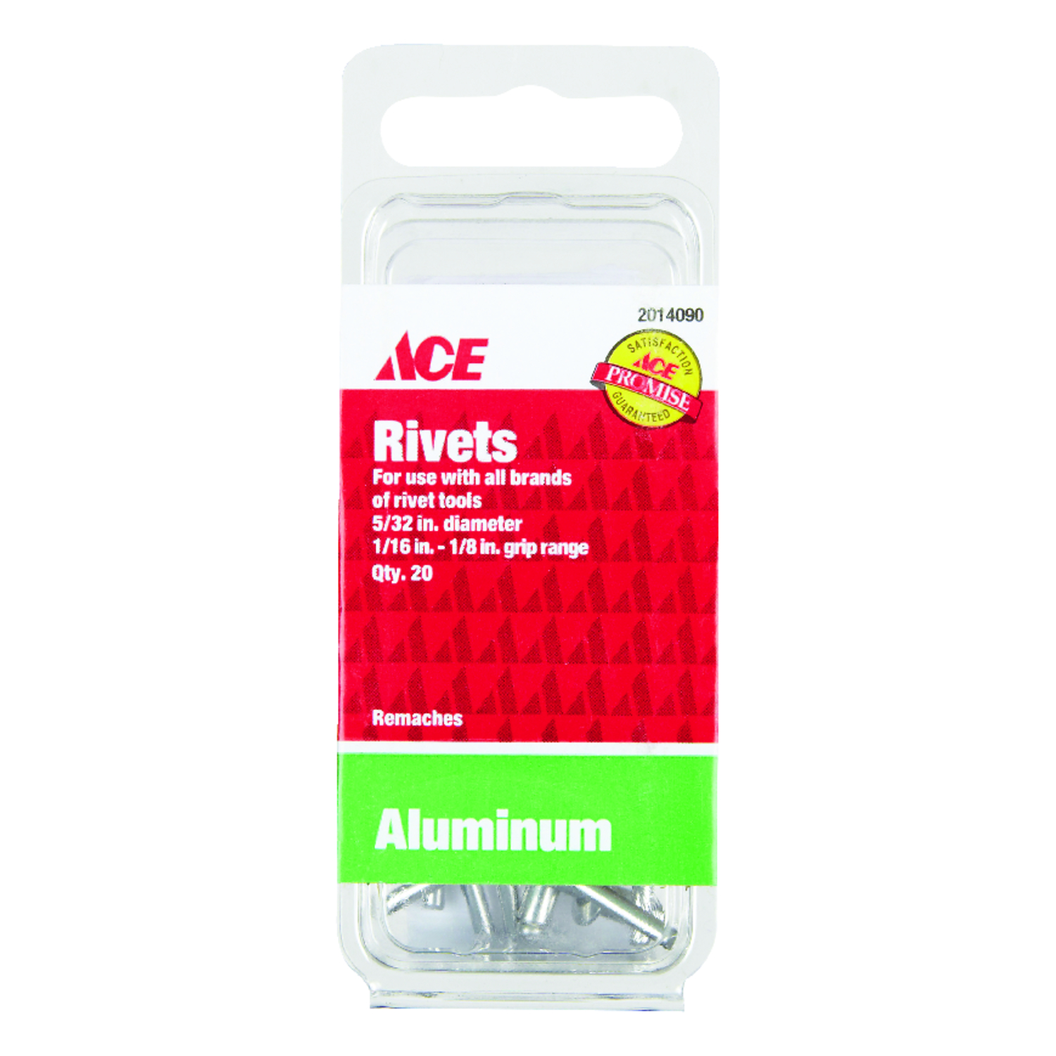 Ace 5/32 in. D X 1/8 in. Aluminum Rivets Silver 20 pk