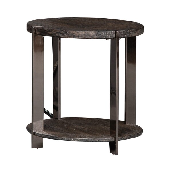 Paxton Charcoal with Chrome Plated Metal End Table