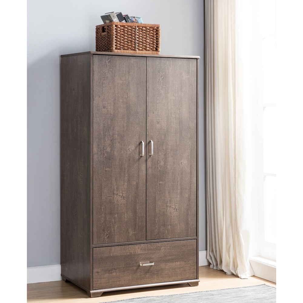 DH BASIC Contemporary Wardrobe Armoire with Bar Pulls by Denhour