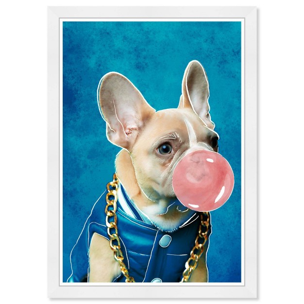 X 21 quot Frenchie And Bubblegum Animals Framed Art Print Wynwood Studio