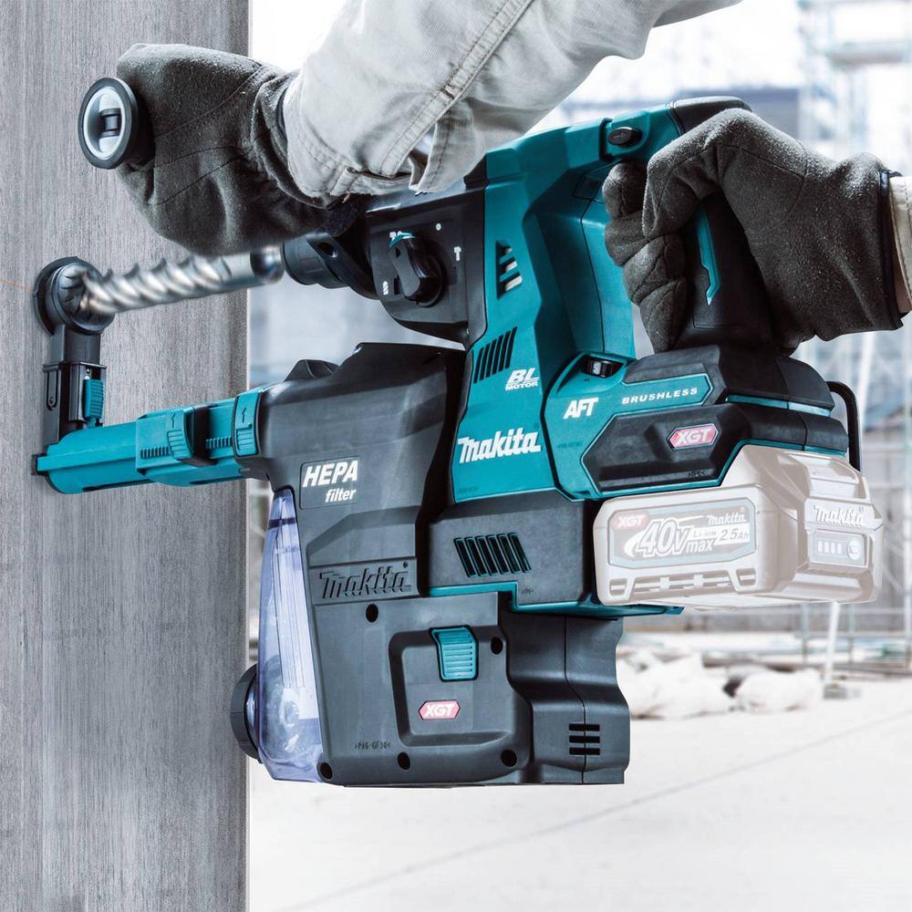 Makita 40V max XGT Brushless Cordless 1-18 in. Rotary Hammer wDust Extractor AFT AWS Capable (Tool Only) GRH01ZW