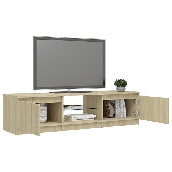 TV Cabinet with LED Lights Sonoma Oak 55.1