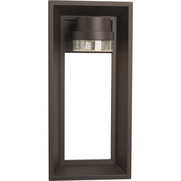 Progress Lighting Z 1010 1 light Outdoor Wall Sconce Black Finish Seeded Glass Shade