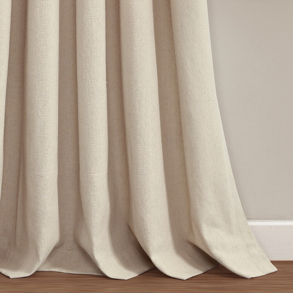 Lush Decor Linen Button Pinched Pleat Window Curtain Single Panel   84\