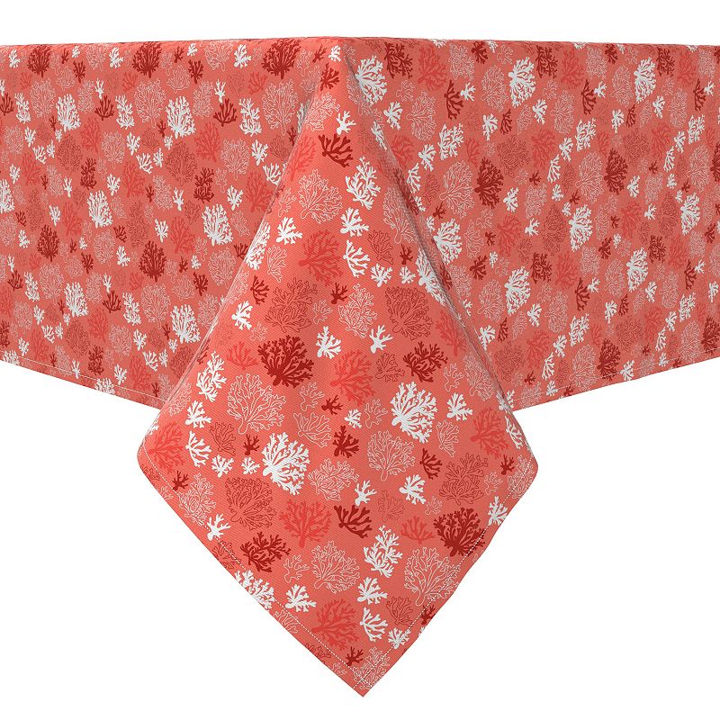 Square Tablecloth， 100% Cotton， 60x60， Bold Seaside Coral