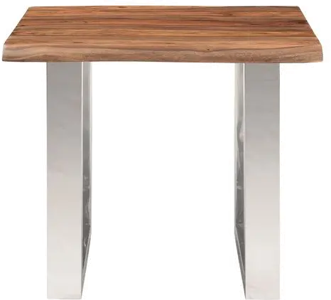 Dunstan Live Edge End Table with Chrome Legs