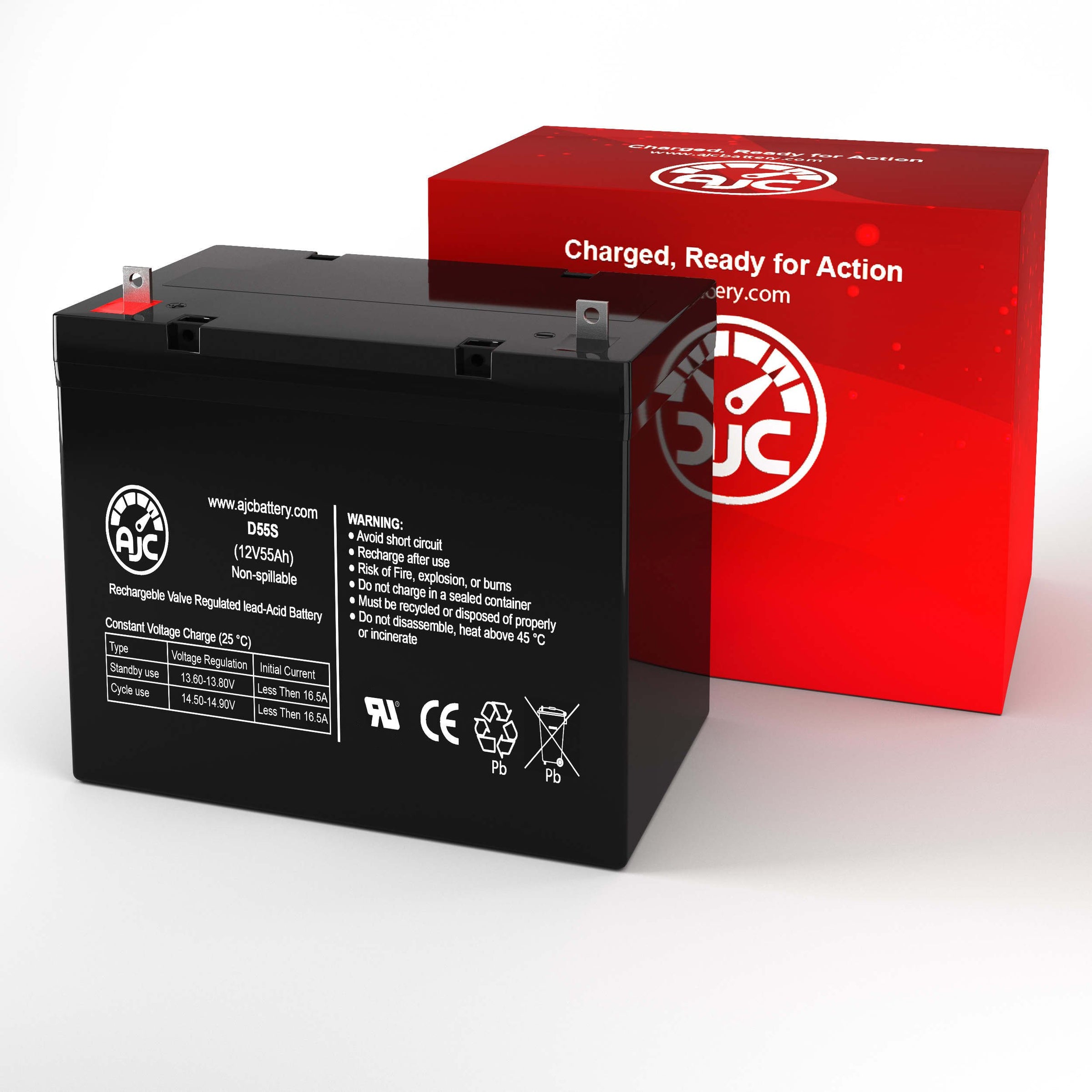 ABEC Sterling Wide 12V 55Ah Mobility Scooter Replacement Battery BatteryClerkcom Mobility Scooter