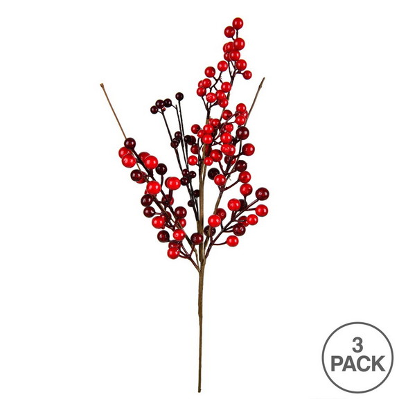 Vickerman 18 Red Berry Pick Outdoor 3/Pk